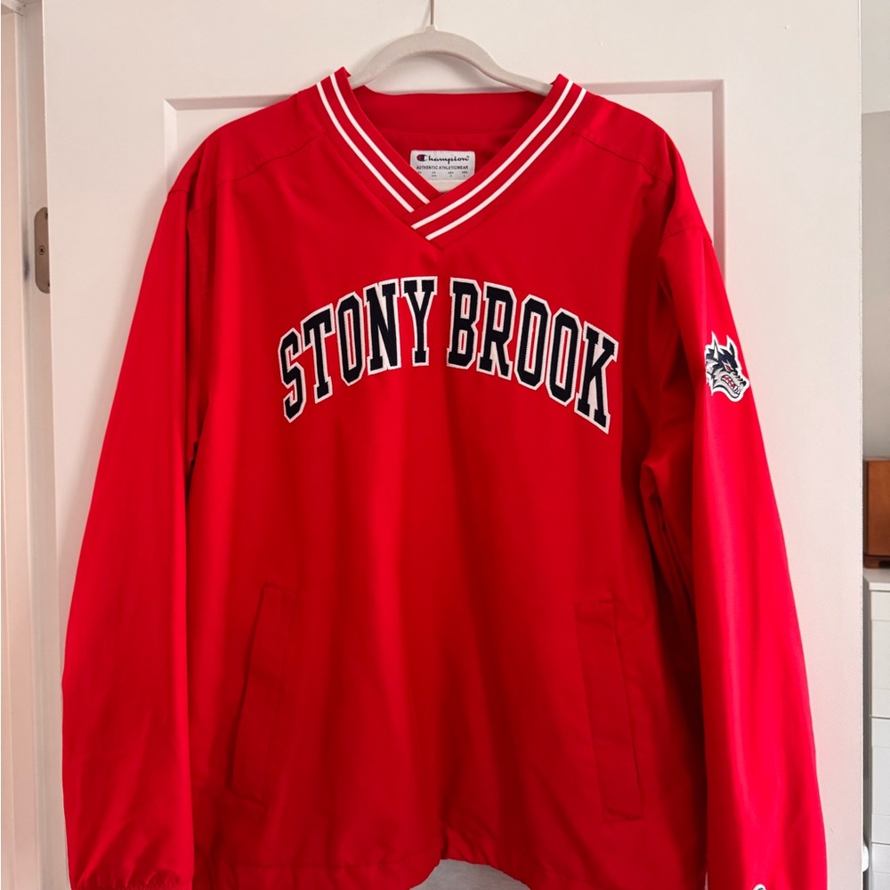 Stony Brook Champion Red Athletic Pullover/Windbreaker